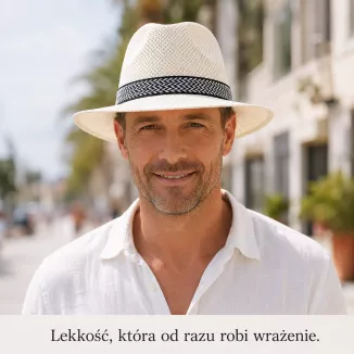 Jasnobeżowy Stylowy Letni Kapelusz Panama – Polar Fashion R231B - 8