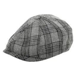 K214A Szara kratka Kaszkiet męski bawełniana czapka Peaky Blinders Shelby