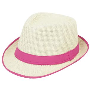 Klasyczny kapelusz z różowym otokiem R133