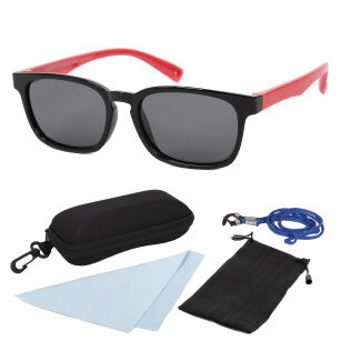 S8139 C14 Czarno Czerwone Elastyczne okulary dziecięce z polaryzacją
