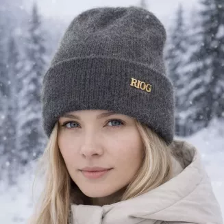 Czapka damska grafitowa z angory — ciepła elegancka W527F Polar Fashion - 2