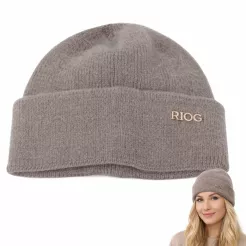 Czapka damska z angory Polar Fashion W527G cappuccino, ciepła, elegancka