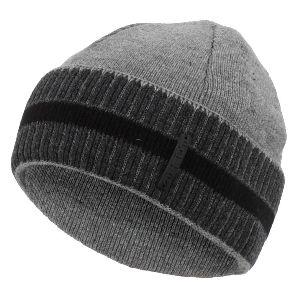W303A Grey-Dark Grey Fisherman Beanie Men'S Alcatraz Polar Fashion Double Insulated Winter Hat