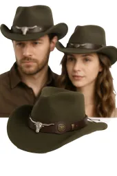 Kapelusz Cowboy R238D Zielony – Styl Western na - Przygody Polar Fashion