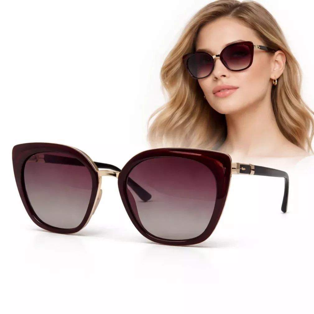 Damskie okulary przeciwsłoneczne brązowe złote GR Solano SS21091B