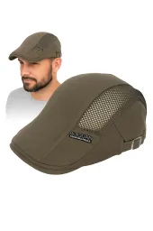 Kaszkiet Męski K185C Khaki | Stylowy Dodatek na Co Dzień PolarFashion