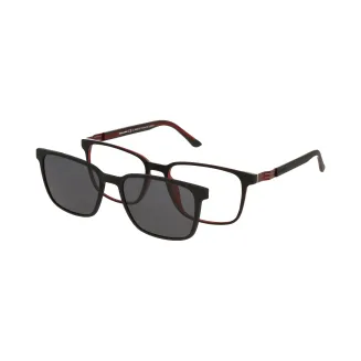 Czarno-czerwone Solano CL90265D – Męskie Okulary z Nakładką Clip-On TR-90 - 2