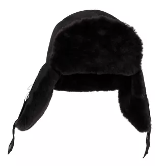 Czapka Zimowa Skórzana Pilotka Uszatka Unisex Ocieplana Futrem Brąz W533J - 8