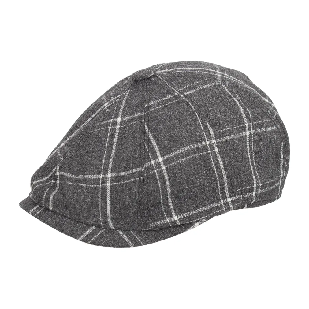 Szary kaszkiet męski Peaky Blinders Shelby bawełniany w kratkę-K197A