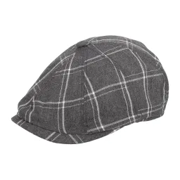 Szary kaszkiet męski Peaky Blinders Shelby bawełniany w kratkę-K197A