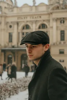 Shelby Czarny Ocieplany Kaszkiet Męski Polar Fashion K278C Peaky Blinders - 8