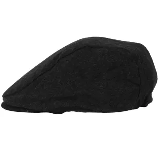 Ocieplany kaszkiet męski czarny w jodełkę K280A Polar Fashion - 4