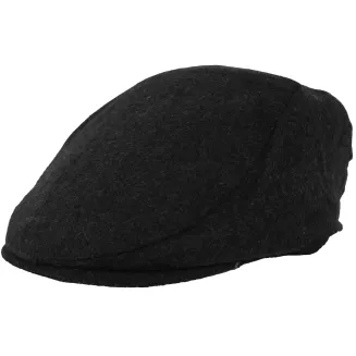 Ocieplany kaszkiet męski czarny w jodełkę K280A Polar Fashion - 2