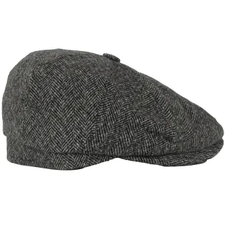 Kaszkiet Męski Polar Fashion K278A Ocieplany Grafit Jodełka Peaky Blinders - 4