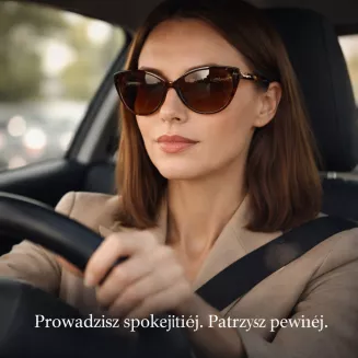 Okulary przeciwsłoneczne damskie Solano SS10537B polaryzacja kocie oczy brązowe - 6
