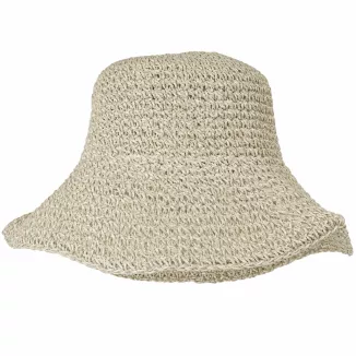 Kapelusz Słomkowy R257A Kloszowy Bucket Hat Szerokie Rondo Beżowy Lato - 7