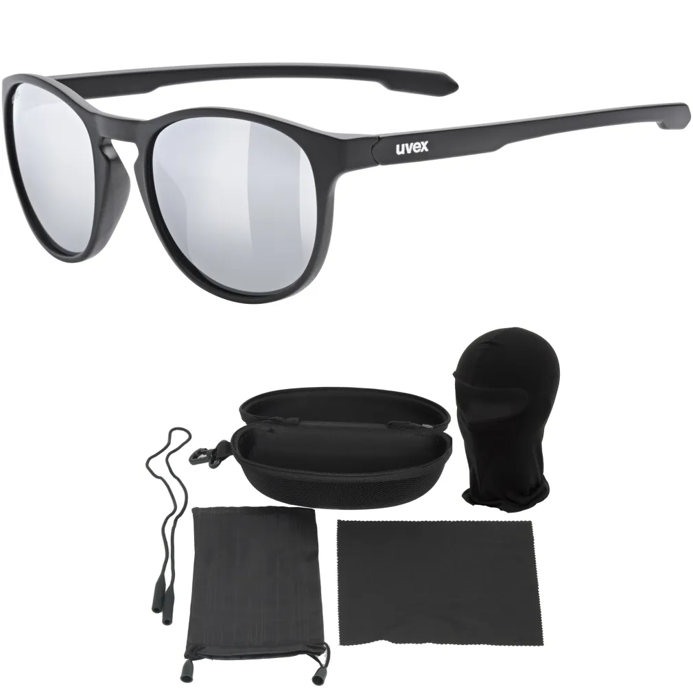 Czarne Sportowe Okulary Lustrzana Soczewka Anty Fog UVEX LGL 53