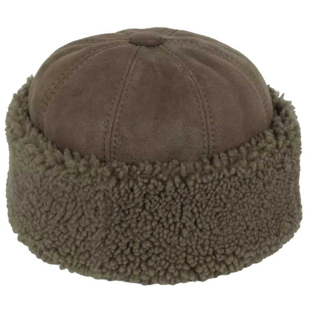 Toczek skórzany W518Ł z ciepłym futrem — elegancki zimowy Polar Fashion