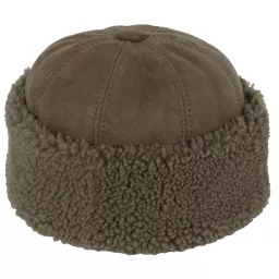 Toczek skórzany W518Ł z ciepłym futrem — elegancki zimowy Polar Fashion