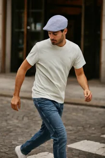 K179C Blue Men'S Cotton Cap - 4