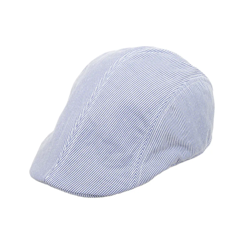 PolarFashion- Niebieski Kaszkiet męski bawełniany letnia czapka-K179C