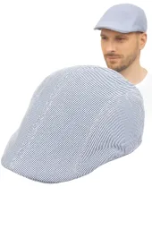 PolarFashion- Niebieski Kaszkiet męski bawełniany letnia czapka-K179C