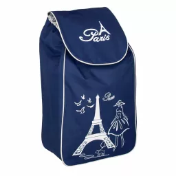 Granatowa torba do wózka zakupowego na kółkach nieprzemakalna 35L wz125T