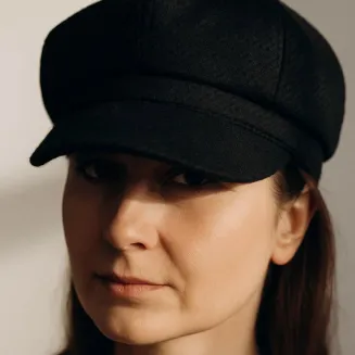 Elegancki Kaszkiet Damski Czarny K289B Polar Fashion Jesień Wiosna - 6