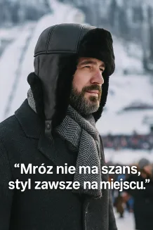 Uszatka Czarna Skórzana Pilotka z Ociepleniem Unisex W484C Polar Fashion - 6