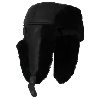 Uszatka Czarna Skórzana Pilotka z Ociepleniem Unisex W484C Polar Fashion - 3