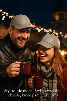 Ocieplana Czapka Bejsbolowa Skórzana Szara z Regulacją Polar Fashion K207H - 9