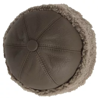 Toczek z naturalnej skóry W518A XL brązowy ciepły futrzany Polar Fashion - 2