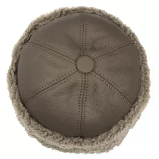 Toczek z naturalnej skóry W518A XL brązowy ciepły futrzany Polar Fashion - 4