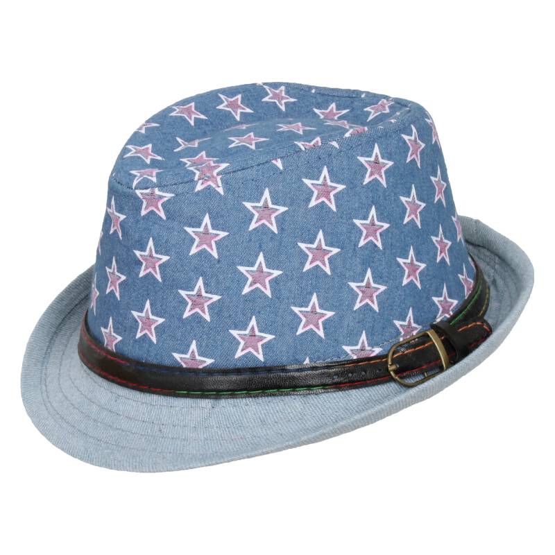 R187A Klasyczny kapelusz Trilby dziecięcy gwiazdy z paskiem