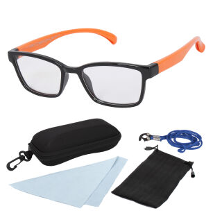 S8150 C17 Czarno Pomarańczowe Elastyczne okulary dziecięce korekcyjne zerówki