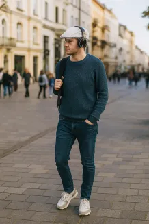 Popielaty Kaszkiet męski bawełniany letnia czapka-K182A PolarFashion - 5