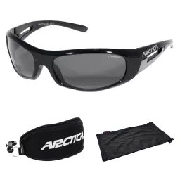Arctica S1006A Czarno-srebrne SWIFTY Junior Okulary Przeciwsłoneczne Gratisy