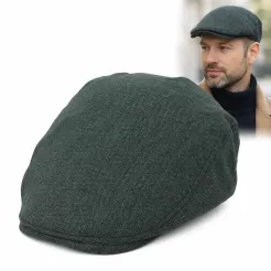 Kaszkiet męski zielony z bordowymi akcentami K266C – Polar Fashion