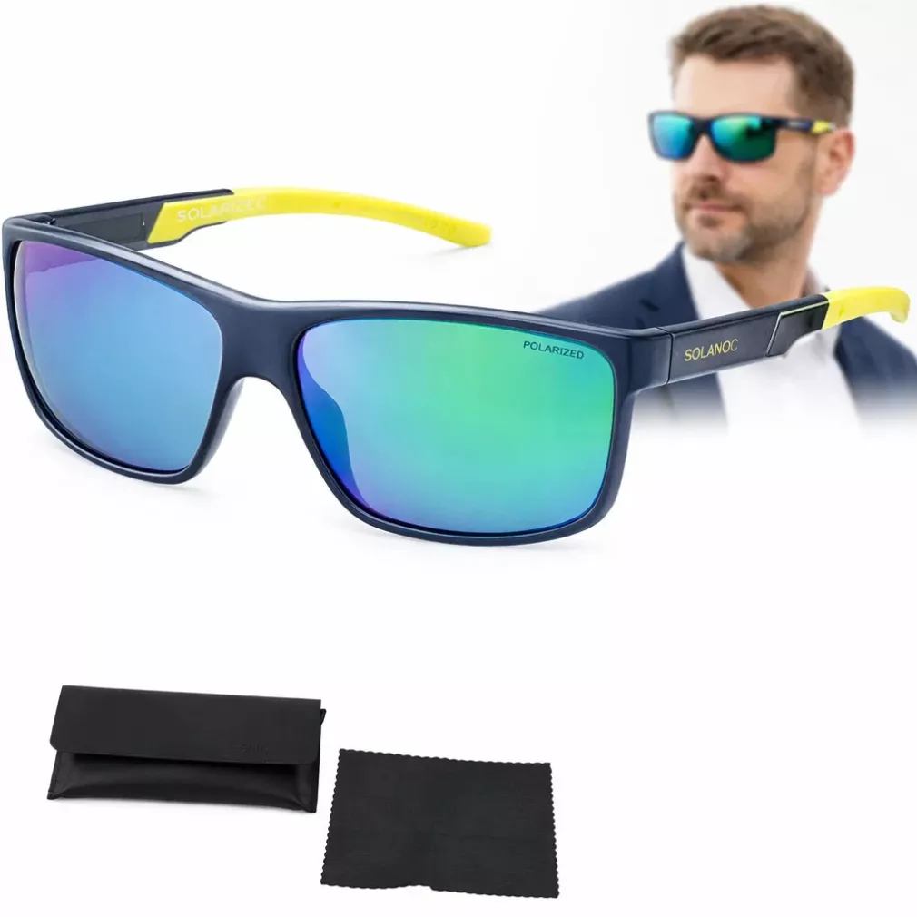 Męskie Okulary do Jazdy Autem Polaryzacja Icy Green TR90 Solano SS21117C