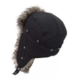 Czapka Pilotka Dziecięca Zimowa W151K Czarna Uszatka Impregnowana Polar Fashion - 5