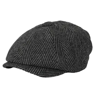 Męski Ocieplany Kaszkiet Grafitowy w Jodełkę K273C Shelby Polar Fashion - 2