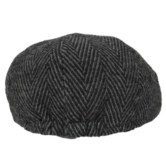 Męski Ocieplany Kaszkiet Grafitowy w Jodełkę K273C Shelby Polar Fashion - 6