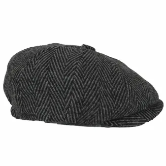 Męski Ocieplany Kaszkiet Grafitowy w Jodełkę K273C Shelby Polar Fashion - 3