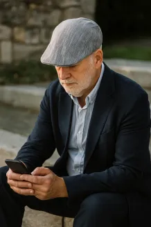K180C Black Men'S Cotton Cap - 6