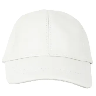 Bejsbolówka Skórzana Naturalna Ocieplana Unisex Ecru K207  Polar Fashion - 4