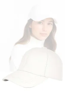 Bejsbolówka Skórzana Naturalna Ocieplana Unisex Ecru K207  Polar Fashion - 7