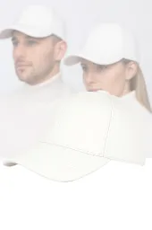 Bejsbolówka Skórzana Naturalna Ocieplana Unisex Ecru K207  Polar Fashion
