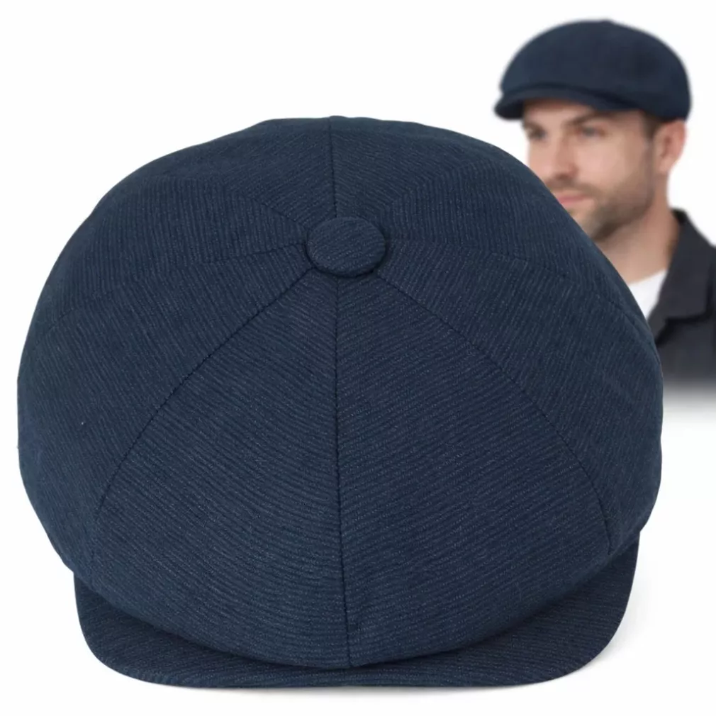 Kaszkiet męski granatowy bawełniany Peaky Blinders K305D 57-61cm