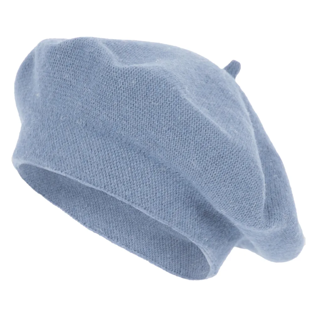W479E Niebieski damski beret francuski z antenką