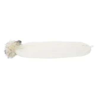 W374A Biała Uniwersalna czapka zimowa z kaszmiru pompon z jenota szal 2w1 Polar Fashion - 3